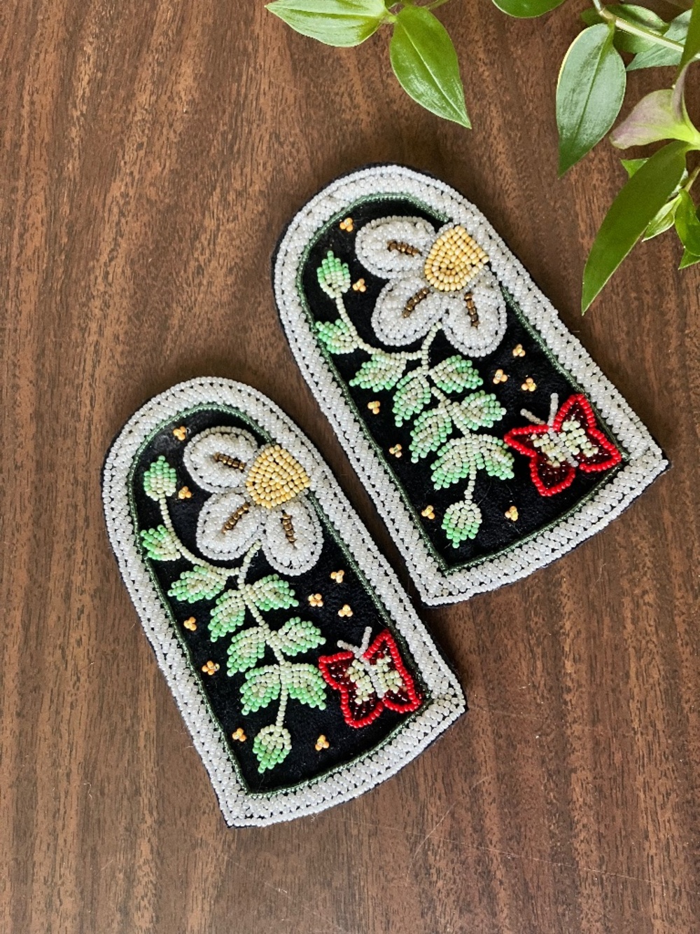 Beaded Vamps - raised indigenous beadwork for moccasins